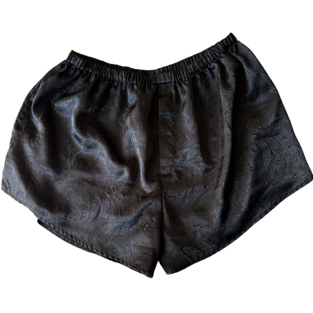 Vintage Frederick’s of Hollywood Men’s Black “Satin” Paisley Boxer Shorts